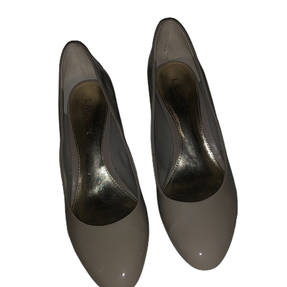 Lauren Ralph Lauren grey patent leather heels